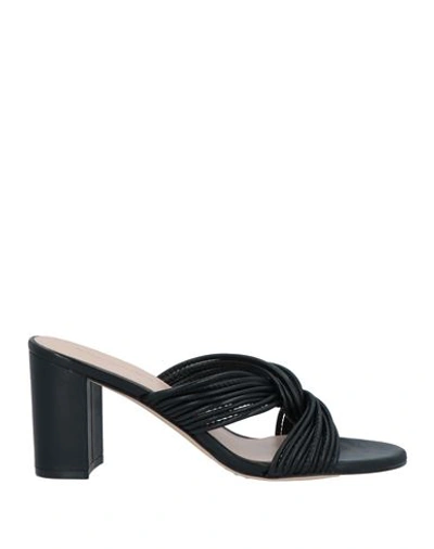 Stuart Weitzman Woman Sandals Black Size 11.5 Soft Leather In Black
