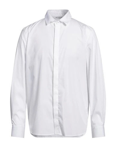 Shop Neil Barrett Man Shirt White Size Xxl Cotton, Polyamide, Elastane