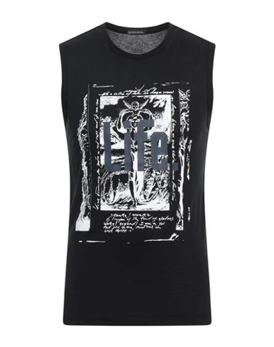Ann Demeulemeester Man Tank Top Black Size L Cotton In Black