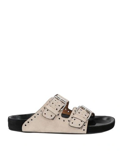 Shop Isabel Marant Woman Sandals Light Grey Size 6 Calfskin