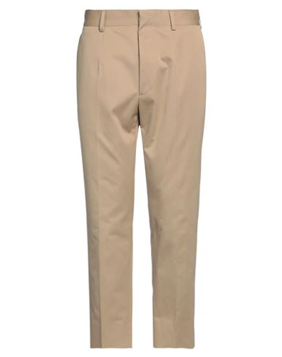 Shop Prada Man Pants Sand Size 34 Cotton In Beige