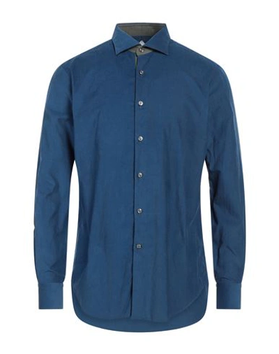 Shop Pal Zileri Man Shirt Blue Size 16 Cotton