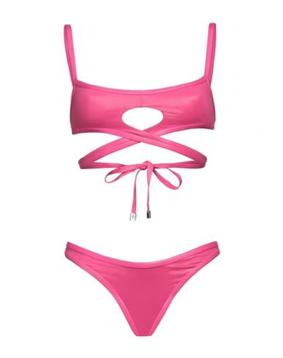 Shop Attico The  Woman Bikini Fuchsia Size L Nylon, Elastane In Pink
