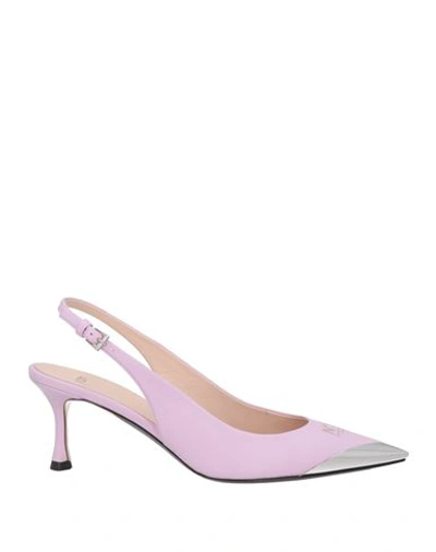 Shop N°21 Woman Pumps Lilac Size 8 Soft Leather In Purple
