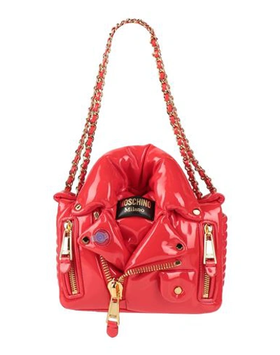Shop Moschino Woman Shoulder Bag Red Size - Leather