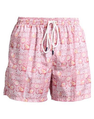 Shop Fedeli Man Swim Trunks Pink Size Xl Recycled Polyester