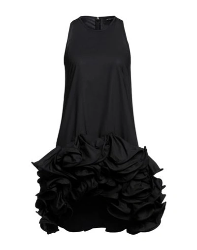 Shop Rochas Woman Mini Dress Black Size 6 Cotton