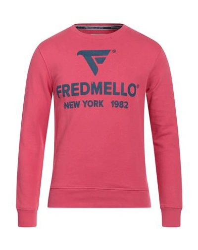 Shop Fred Mello Man Sweatshirt Fuchsia Size 3xl Cotton In Pink