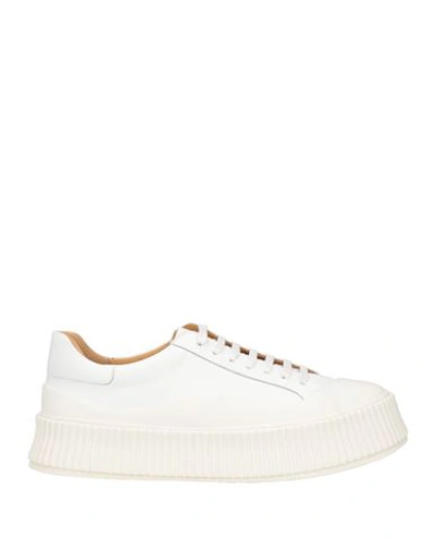Shop Jil Sander Man Sneakers White Size 8 Soft Leather