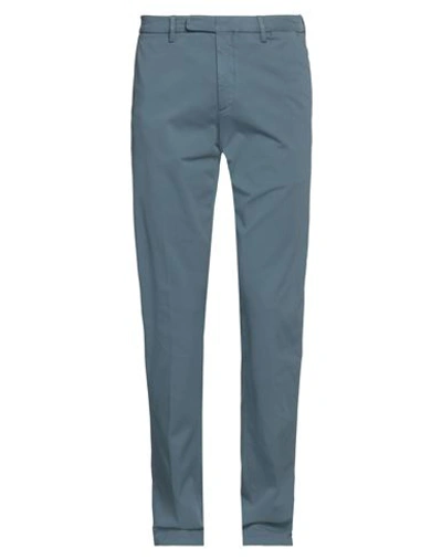 Shop Boglioli Man Pants Slate Blue Size 42 Cotton, Elastane