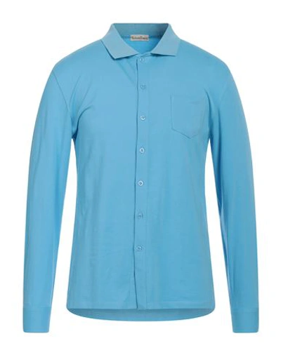 Shop Cashmere Company Man Shirt Sky Blue Size 44 Cotton