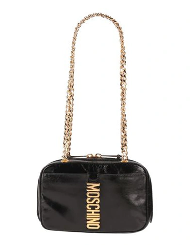 Shop Moschino Woman Shoulder Bag Black Size - Leather