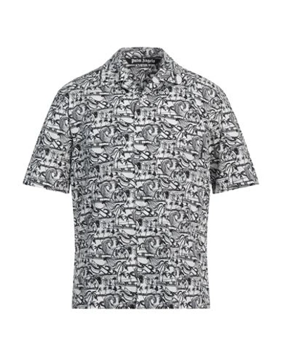 Shop Palm Angels Man Shirt White Size 38 Cotton, Polyester