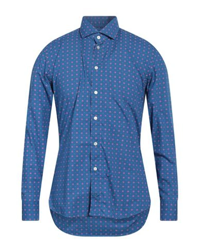 Shop Bastoncino Man Shirt Azure Size 17 ½ Cotton In Blue