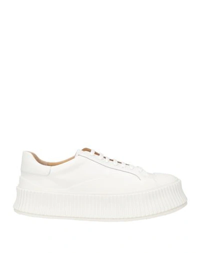 Shop Jil Sander Woman Sneakers White Size 9 Soft Leather