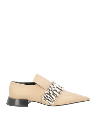 Shop Jil Sander Woman Loafers Beige Size 8 Soft Leather