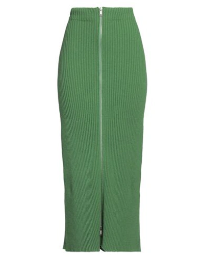Jil Sander Woman Maxi Skirt Green Size 6 Cotton In Green