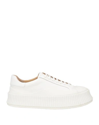 Shop Jil Sander Woman Sneakers White Size 10 Soft Leather