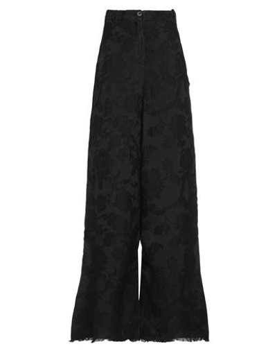 Shop Masnada Woman Pants Black Size 2 Linen, Viscose