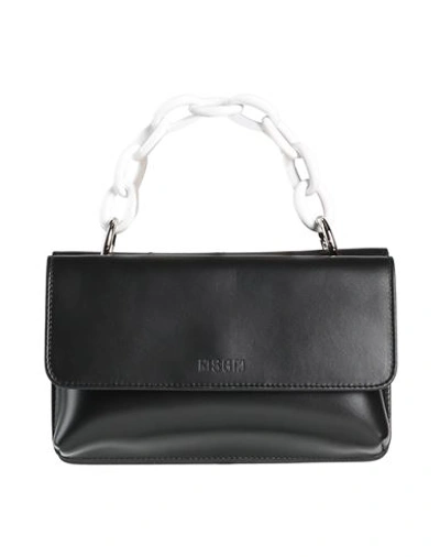 Shop Msgm Woman Handbag Black Size - Bovine Leather