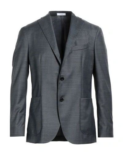 Shop Boglioli Man Blazer Lead Size 44 Polyester, Virgin Wool, Elastane In Grey