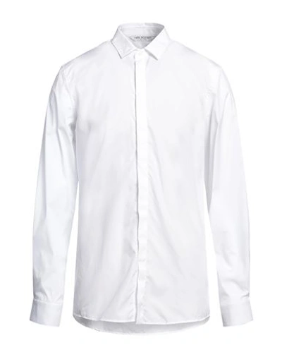 Shop Neil Barrett Man Shirt White Size 17 Cotton, Polyamide, Elastane