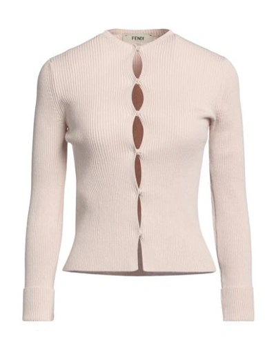 Fendi Women's Sand Cotton Blend Cardigan In Pink