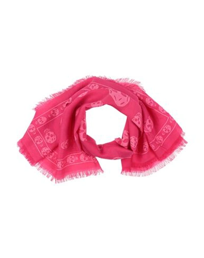 Shop Alexander Mcqueen Woman Scarf Fuchsia Size - Wool In Pink