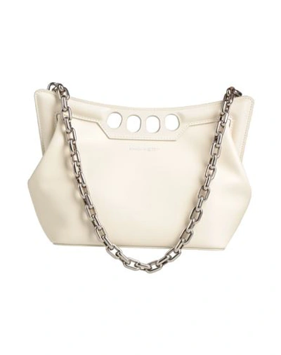 Shop Alexander Mcqueen Woman Shoulder Bag Ivory Size - Leather In White