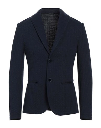 Shop Grey Daniele Alessandrini Man Blazer Midnight Blue Size 42 Polyester, Cotton, Elastane