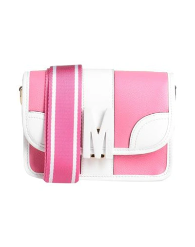 Shop Moschino Woman Cross-body Bag Pink Size - Leather, Textile Fibers