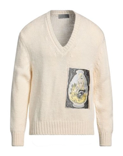 Shop Dior Homme Man Sweater Ivory Size L Wool In White