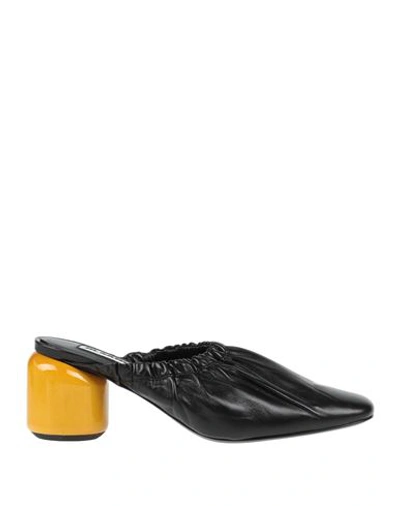 Shop Jil Sander Woman Mules & Clogs Black Size 8 Soft Leather