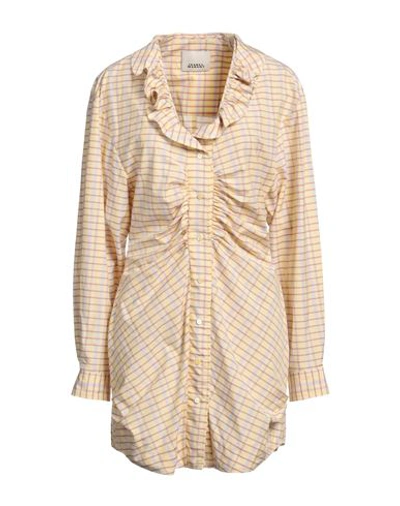 Shop Isabel Marant Woman Mini Dress Light Yellow Size 8 Silk, Cotton