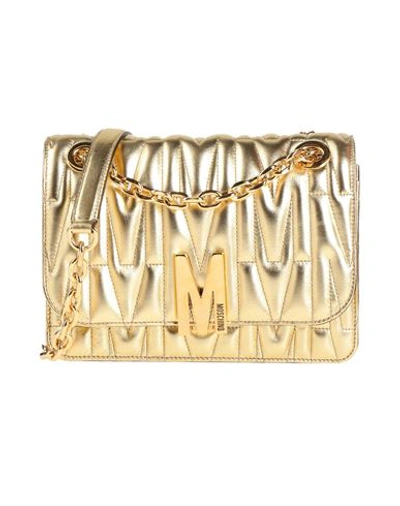 Shop Moschino Woman Cross-body Bag Gold Size - Leather