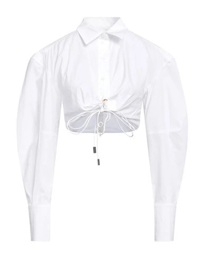 Shop Jacquemus Woman Shirt White Size 0 Cotton, Elastane