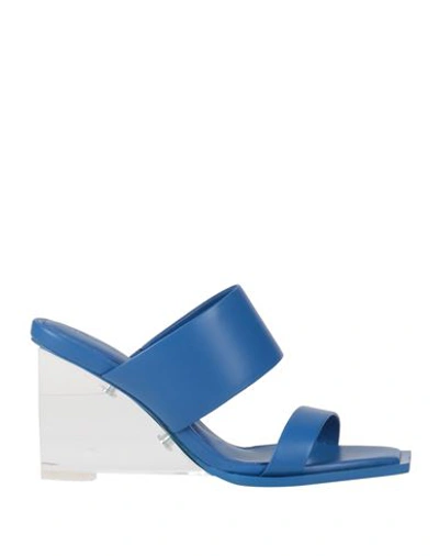 Shop Alexander Mcqueen Woman Sandals Blue Size 8 Soft Leather