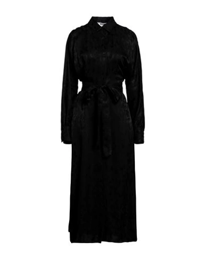 Shop Msgm Woman Maxi Dress Black Size 8 Acetate, Viscose