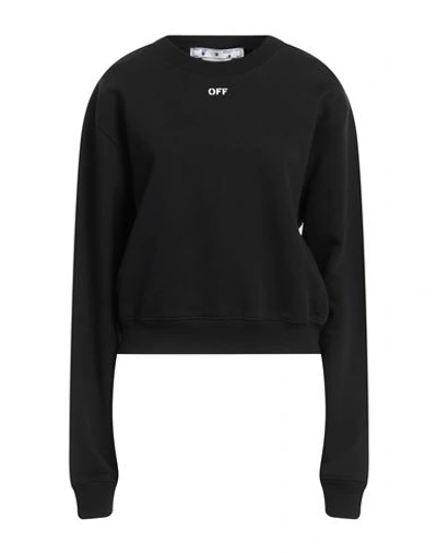 Shop Off-white Woman Sweatshirt Black Size L Organic Cotton, Elastane
