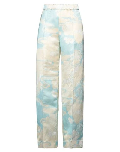 Shop Jil Sander Woman Pants Sky Blue Size 4 Viscose, Linen