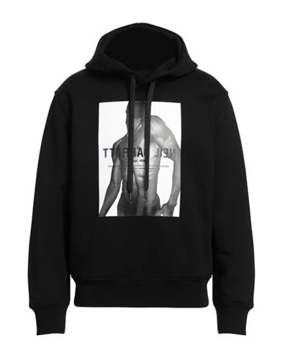 Shop Neil Barrett Man Sweatshirt Black Size Xl Cotton, Elastane