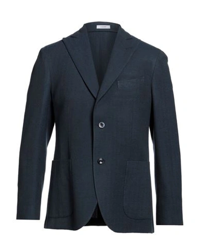 Shop Boglioli Man Blazer Navy Blue Size 40 Wool, Polyamide, Silk