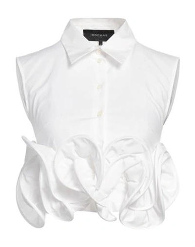 Shop Rochas Woman Shirt White Size 2 Cotton