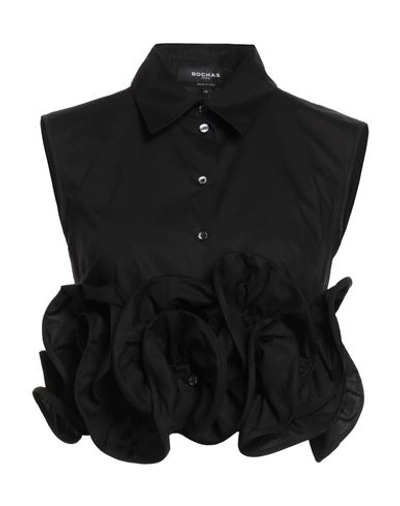 Shop Rochas Woman Shirt Black Size 8 Cotton