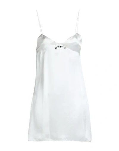 Shop Vetements Woman Mini Dress Off White Size M Viscose, Silk