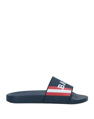 Shop Bally Man Sandals Navy Blue Size 13 Rubber