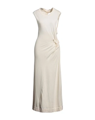 Shop Jil Sander Woman Maxi Dress Ivory Size 2 Wool In White