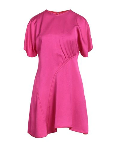 Shop Victoria Beckham Woman Mini Dress Fuchsia Size 4 Viscose In Pink