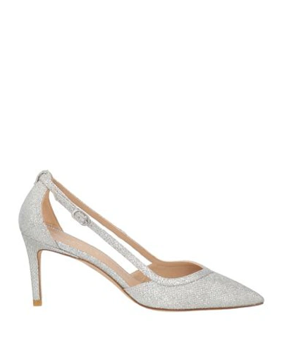 Stuart Weitzman Woman Pumps Silver Size 7 Textile Fibers In Silver