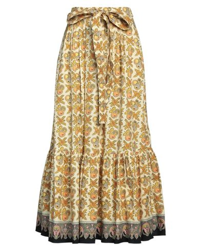 Shop Etro Woman Maxi Skirt Light Yellow Size 8 Cotton, Elastane